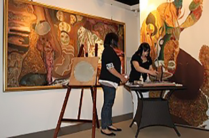 「雅砌故鄉-周美花的秀林物語」現場繪畫-照片